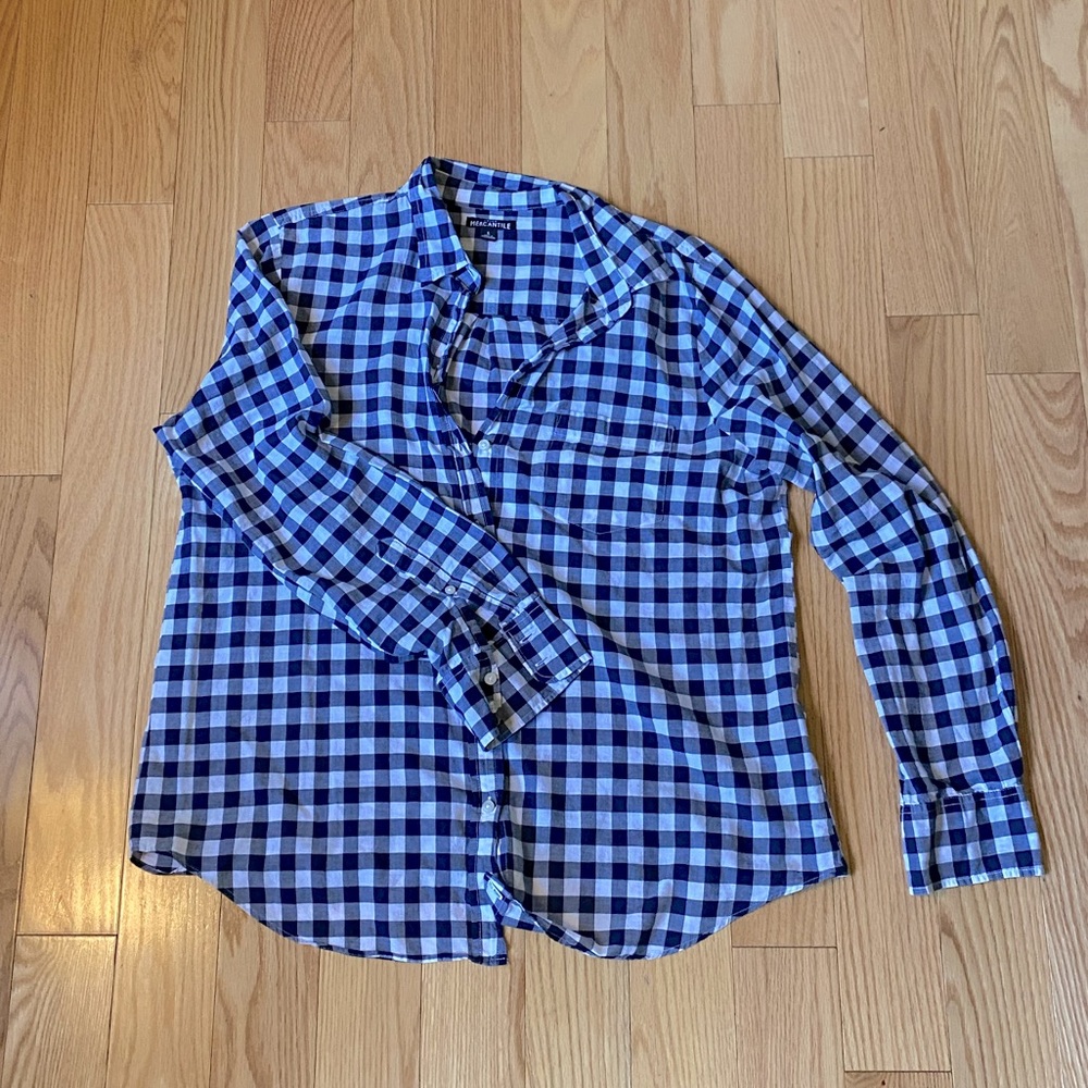J.Crew Factory Gingham Button-Down Shirt Boy Fit